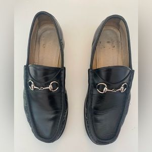 Vintage Gucci Black Loafers, Size 39